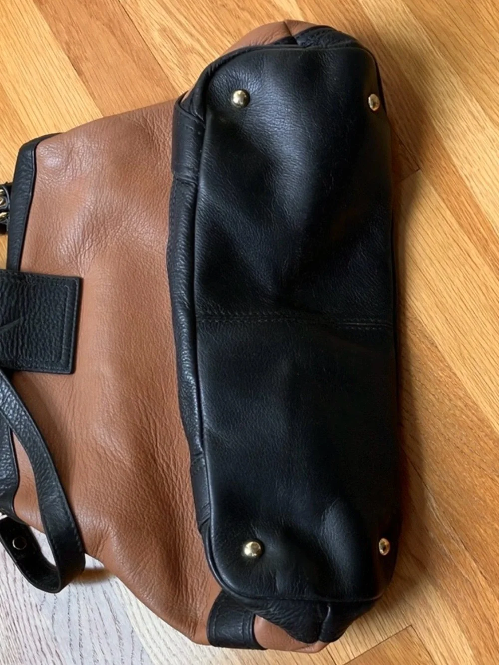Emma Fox Crossbody Satchel Purse Pebble Leather Brown/Black